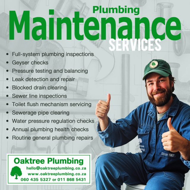 Maintenance Plumbing with Oaktree Plumbing